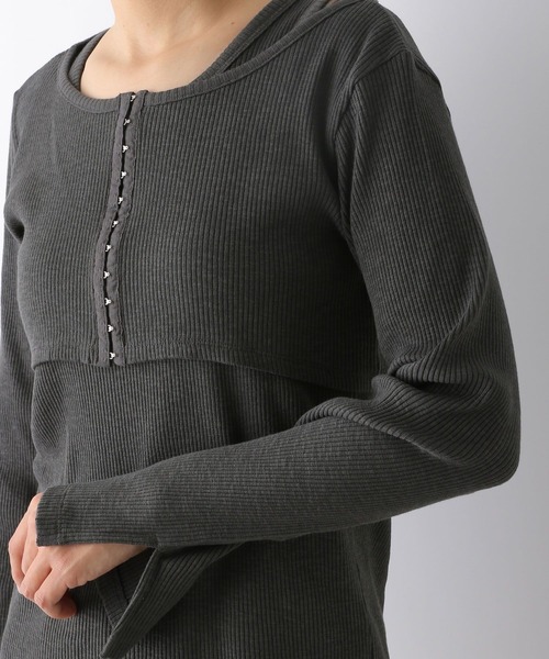 LEPSIM（レプシィム）の「フロントホックプルオーバー《2点セット》　253187（Tシャツ/カットソー・レディース・チャコールグレー/グリーン系その他・FREE）」の20枚目の写真