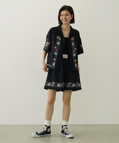 MILKFED.(ミルクフェド)の「CROSS STITCH STYLE SHORTS(その他パンツ・レディース・ライトグリーン/ネイビー/オフホワイト・ONE SIZE)」の7枚目の写真
