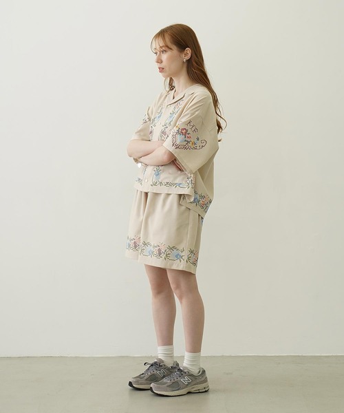 MILKFED.(ミルクフェド)の「CROSS STITCH STYLE SHORTS(その他パンツ・レディース・ライトグリーン/ネイビー/オフホワイト・ONE SIZE)」の15枚目の写真