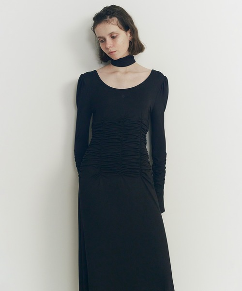 SORIN(ソリン )の「Stretchy Rayon Scope Neck Maxi Dress(ワンピース・レディース・ブラック/チャコールグレー/ミント・38)」の2枚目の写真
