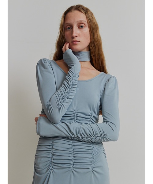 SORIN(ソリン )の「Stretchy Rayon Scope Neck Maxi Dress(ワンピース・レディース・ブラック/チャコールグレー/ミント・38)」の14枚目の写真