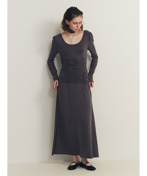 SORIN(ソリン )の「Stretchy Rayon Scope Neck Maxi Dress(ワンピース・レディース・ブラック/チャコールグレー/ミント・38)」の7枚目の写真