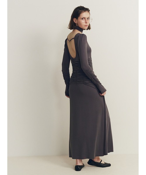 SORIN(ソリン )の「Stretchy Rayon Scope Neck Maxi Dress(ワンピース・レディース・ブラック/チャコールグレー/ミント・38)」の6枚目の写真