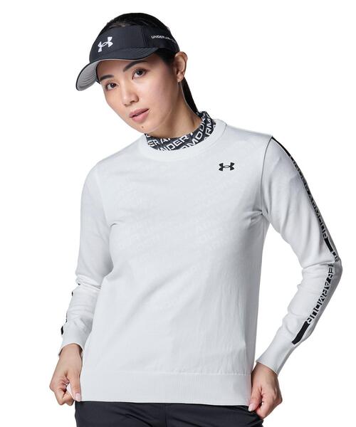 UNDER ARMOUR(アンダーアーマー)の「UAドライブ ロゴ ジャカード セーター(ゴルフ/レディース)(Tシャツ/カットソー・レディース・ホワイト・S/XL/M/L)」の1枚目の写真