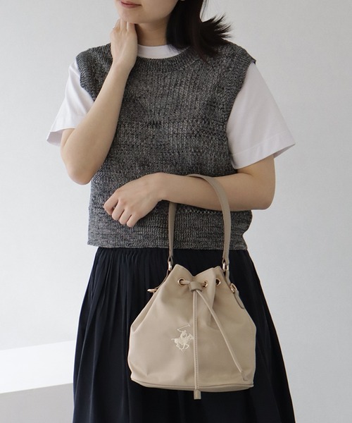 BEVERLY HILLS POLO CLUB 巾着型バッグ BH4001 GRAY 楽天市場】P3倍！ビバリーヒルズ ポロクラブ ナイロン巾着型