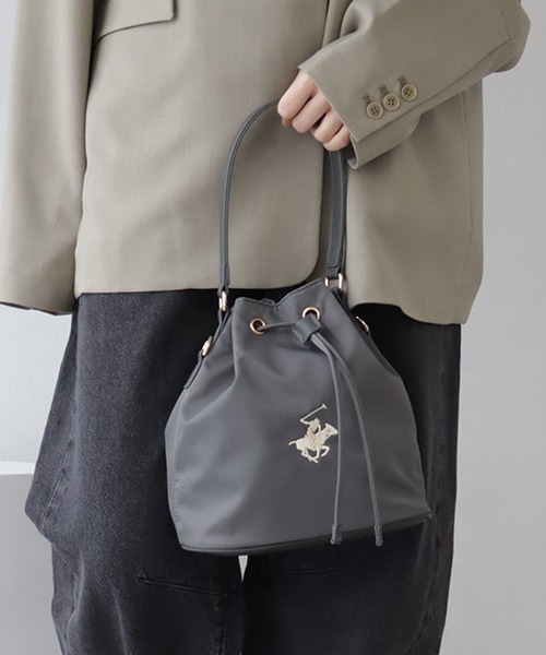 BEVERLY HILLS POLO CLUB 巾着型バッグ BH4001 GRAY セール】【Beverly Hills Polo Club/ビバリーヒルズポロクラブ