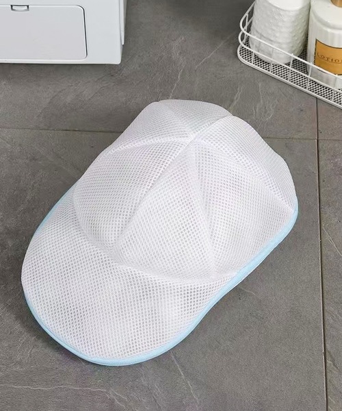 CALIFORNIA OUTFITTERS（カリフォルニア アウトフィッターズ）の「3-3A32 キャップ ウォッシュ ネット 型崩れ防止 洗濯 固定ホルダー（ランドリーグッズ・レディース・ホワイト/ホワイト×ブルー・ONESIZE）」の2枚目の写真