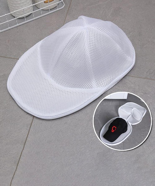 CALIFORNIA OUTFITTERS（カリフォルニア アウトフィッターズ）の「3-3A32 キャップ ウォッシュ ネット 型崩れ防止 洗濯 固定ホルダー（ランドリーグッズ・レディース・ホワイト/ホワイト×ブルー・ONESIZE）」の7枚目の写真