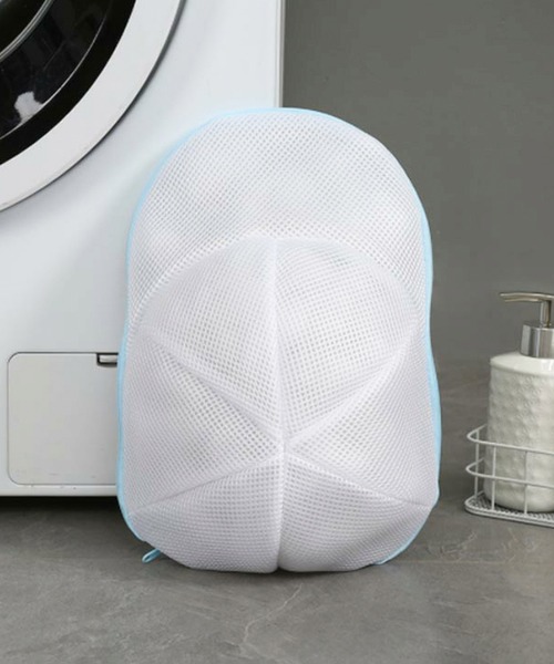 CALIFORNIA OUTFITTERS（カリフォルニア アウトフィッターズ）の「3-3A32 キャップ ウォッシュ ネット 型崩れ防止 洗濯 固定ホルダー（ランドリーグッズ・レディース・ホワイト/ホワイト×ブルー・ONESIZE）」の9枚目の写真