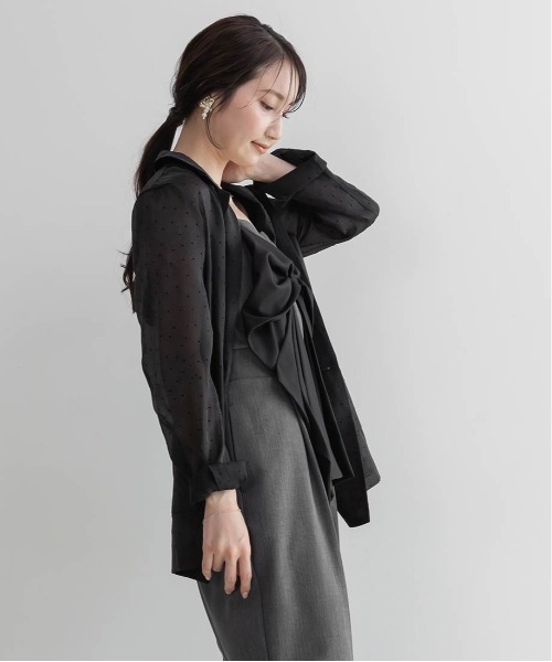 RANDA（ランダ）の「2WAYストラップリボンロンパース（サロペット/オーバーオール・レディース・ベージュ/ネイビー/グレー・0/1）」の9枚目の写真