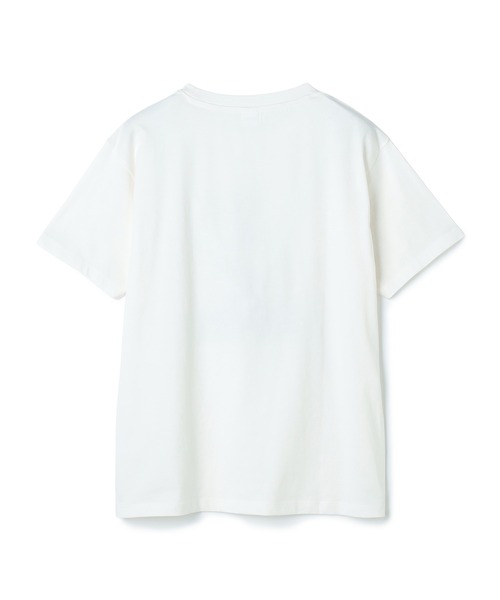 PEANUTS（ピーナッツ）の「【PEANUTS/ピーナッツ】SNOOPY/スヌーピー＆ウッドストックフロッキープリントTシャツ（Tシャツ/カットソー・レディース・オフホワイト/ピンク/モカ/ネイビー・M/L/LL/3L）」の6枚目の写真