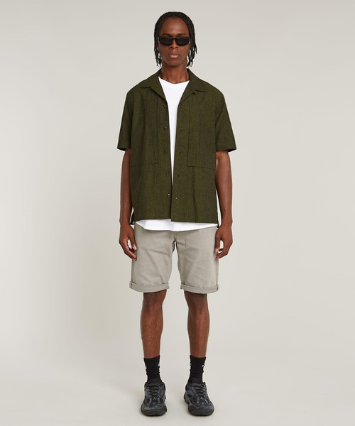G-STAR RAW (ジースターロゥ) WORKWEAR SHIRT (ワークウエアー シャツ) サステナブル ストレートフィット プルオーバー 半袖シャツ G-STAR RAW ジースターロウ DRESSED SUPER SLIM SHIRT 長袖