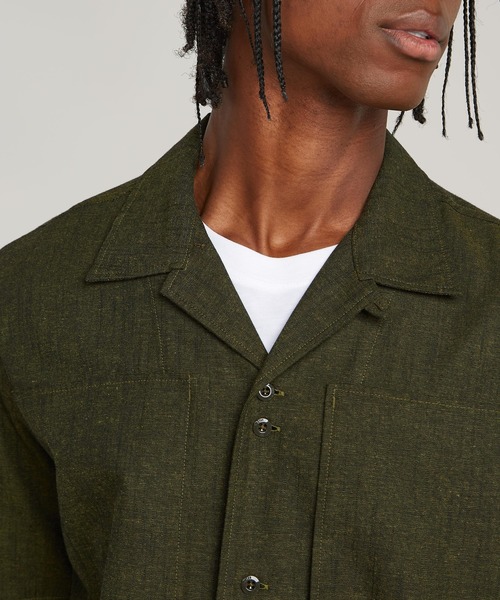G-STAR RAW (ジースターロゥ) WORKWEAR SHIRT (ワークウエアー シャツ) サステナブル ストレートフィット プルオーバー 半袖シャツ G-STAR RAW (ジースターロゥ) Bristum 1-pocket Service