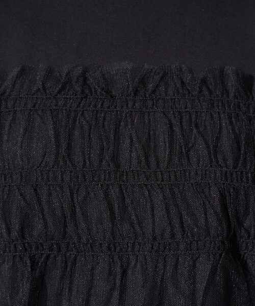 FREAK'S STORE（フリークスストア）の「限定展開　チュール フリル ドッキング 半袖 Tシャツ（Tシャツ/カットソー・レディース・ブラック/オフホワイト/ナチュラル/チャコール/ライトグレー/グリーン・ﾌﾘ-）」の21枚目の写真