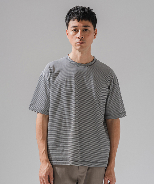 EDIFICE（エディフィス）の「アルビニコットン ボーダーTシャツ（Tシャツ/カットソー・メンズ・チャコールグレー/ブラック・X-LARGE/LARGE/MEDIUM/SMALL）」の20枚目の写真