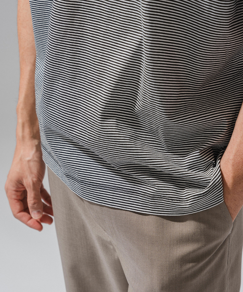 EDIFICE（エディフィス）の「アルビニコットン ボーダーTシャツ（Tシャツ/カットソー・メンズ・チャコールグレー/ブラック・X-LARGE/LARGE/MEDIUM/SMALL）」の15枚目の写真