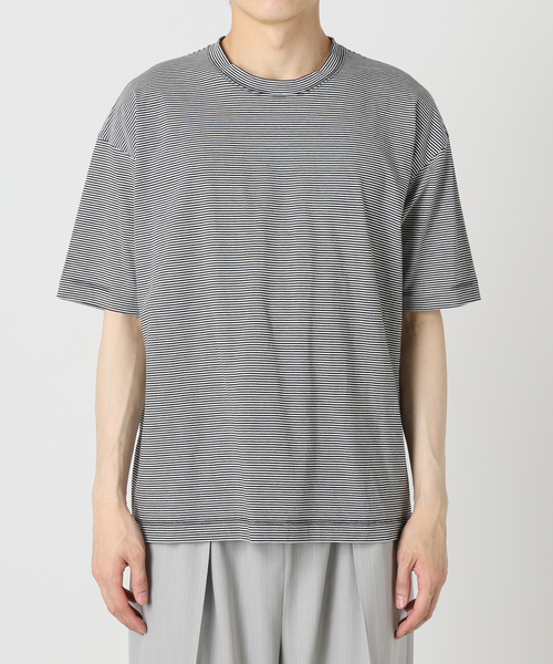 EDIFICE（エディフィス）の「アルビニコットン ボーダーTシャツ（Tシャツ/カットソー・メンズ・チャコールグレー/ブラック・X-LARGE/LARGE/MEDIUM/SMALL）」の16枚目の写真