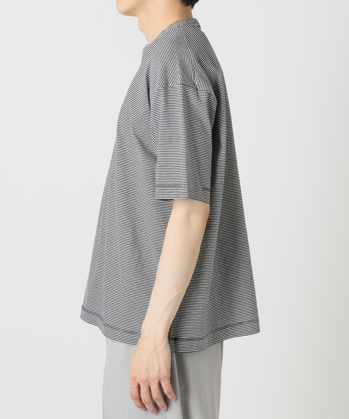 EDIFICE（エディフィス）の「アルビニコットン ボーダーTシャツ（Tシャツ/カットソー・メンズ・チャコールグレー/ブラック・X-LARGE/LARGE/MEDIUM/SMALL）」の5枚目の写真