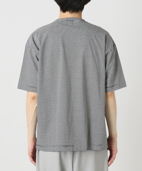 EDIFICE（エディフィス）の「アルビニコットン ボーダーTシャツ（Tシャツ/カットソー・メンズ・チャコールグレー/ブラック・X-LARGE/LARGE/MEDIUM/SMALL）」の6枚目の写真