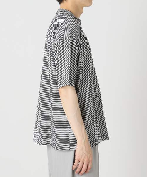 EDIFICE（エディフィス）の「アルビニコットン ボーダーTシャツ（Tシャツ/カットソー・メンズ・チャコールグレー/ブラック・X-LARGE/LARGE/MEDIUM/SMALL）」の7枚目の写真