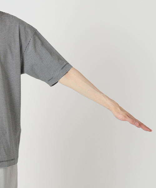 EDIFICE（エディフィス）の「アルビニコットン ボーダーTシャツ（Tシャツ/カットソー・メンズ・チャコールグレー/ブラック・X-LARGE/LARGE/MEDIUM/SMALL）」の8枚目の写真