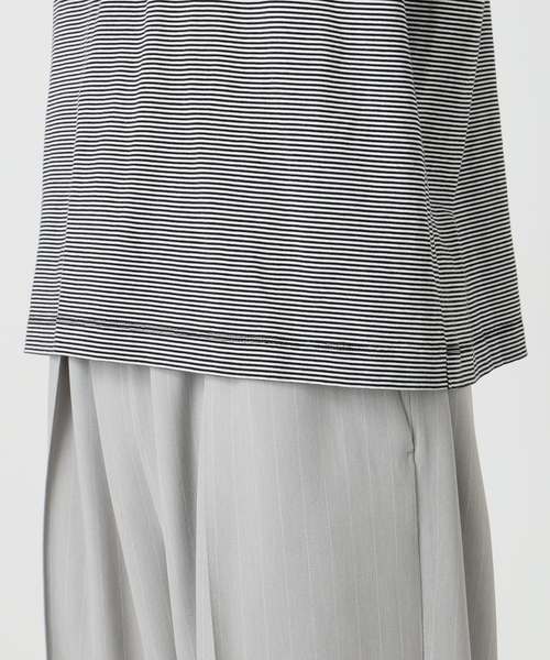 EDIFICE（エディフィス）の「アルビニコットン ボーダーTシャツ（Tシャツ/カットソー・メンズ・チャコールグレー/ブラック・X-LARGE/LARGE/MEDIUM/SMALL）」の10枚目の写真