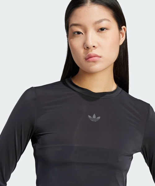 adidas（アディダス）の「アディカラー シアー スリーストライプス 長袖Tシャツ / ロンT / アディダスオリジナルス adidas Originals（Tシャツ/カットソー・レディース・ホワイト/ブラック・MEDIUM/SMALL/X-SMALL/XX-LARGE/3XL/LARGE/X-LARGE）」の8枚目の写真