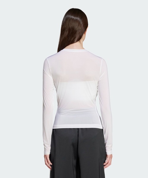 adidas（アディダス）の「アディカラー シアー スリーストライプス 長袖Tシャツ / ロンT / アディダスオリジナルス adidas Originals（Tシャツ/カットソー・レディース・ホワイト/ブラック・MEDIUM/SMALL/X-SMALL/XX-LARGE/3XL/LARGE/X-LARGE）」の3枚目の写真