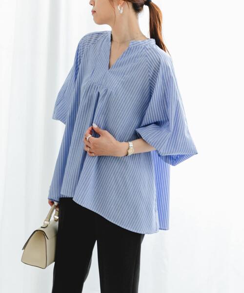 セール】『UR TECH』F by ROSSO イージーリネンボリュームブラウス