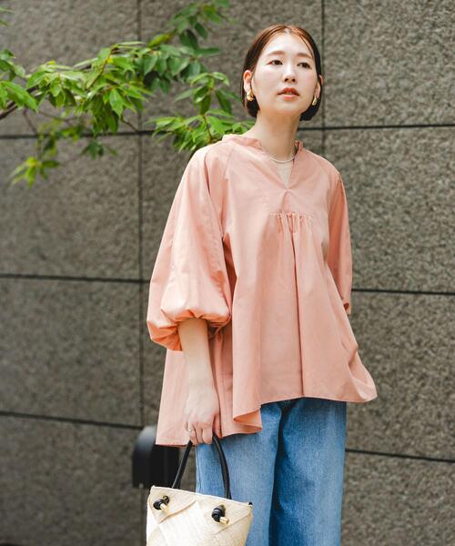 セール】『UR TECH』F by ROSSO イージーリネンボリュームブラウス