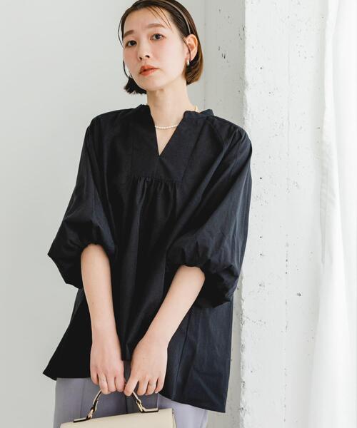 F by ROSSO（エフバイロッソ）の「『UR TECH』F by ROSSO　イージーリネンボリュームブラウス（シャツ/ブラウス・レディース・ブルー系その他/ネイビー/ミント/ピンク/グレー・FREE）」の6枚目の写真