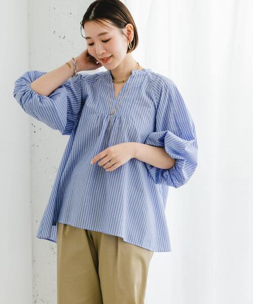 F by ROSSO（エフバイロッソ）の「『UR TECH』F by ROSSO　イージーリネンボリュームブラウス（シャツ/ブラウス・レディース・ブルー系その他/ネイビー/ミント/ピンク/グレー・FREE）」の19枚目の写真