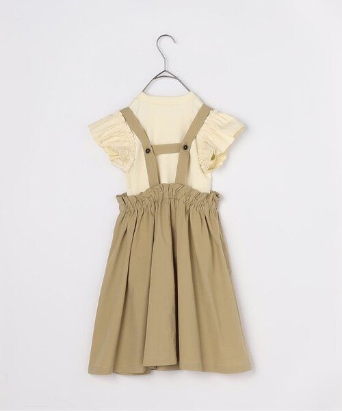 p.premier(ピードットプルミエ)の「【2WAY/ジュニア対応】サスペンダースカート&フリル袖トップスセット(ジャンパースカート・キッズ・ブラック/ベージュ・80/90/100/110/120/130/140)」の14枚目の写真