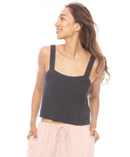 BILLABONG(ビラボン)の「BILLABONG レディース 【PARADISE SKIES】 TROPIC ROME SWTR セーター 【2025年春夏モデル】/ビラボンニットキャミソール(キャミソール・レディース・グリーン系その他/ブラック系その他・MEDIUM)」の2枚目の写真