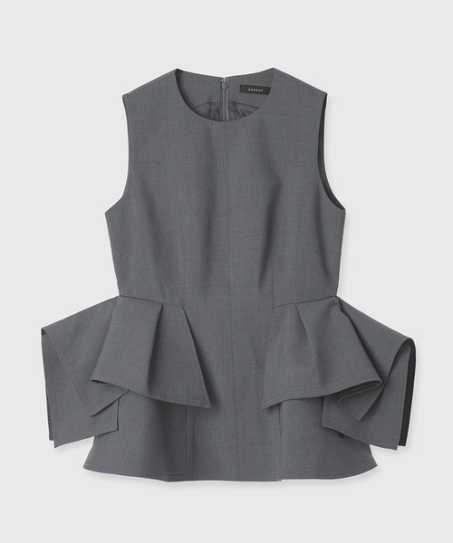 anuans オブジェクトフレアトップス グレー オブジェクトフレアトップス(シャツ/ブラウス)|anuans(ア