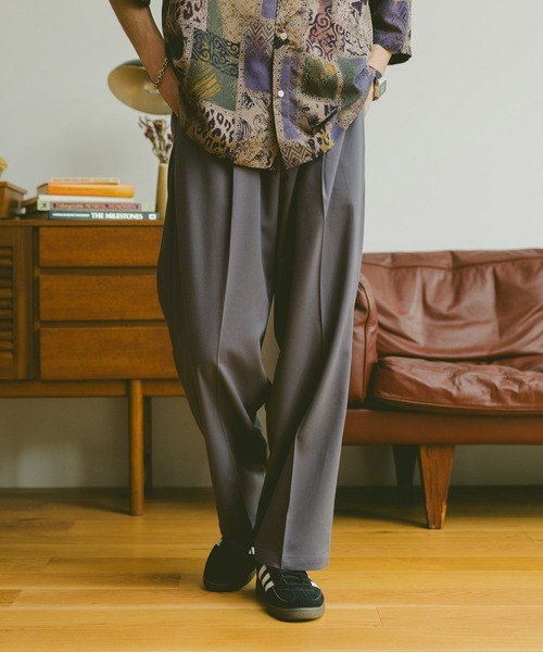 RAGEBLUE(レイジブルー)の「ディープワンタック/ワイドテーパードスラックス【WEB限定サイズあり】(スラックス・メンズ・ブラック系その他/グレー/ブラック/ベージュ/ネイビー・X-SMALL/SMALL/MEDIUM/LARGE)」の4枚目の写真