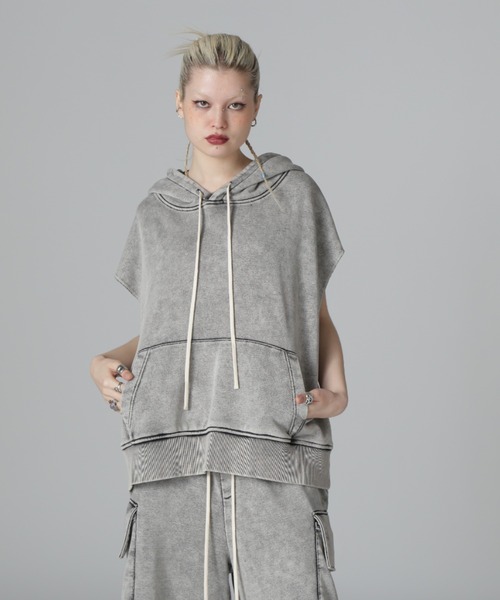 DankeSchon/ダンケシェーン/CHEMICAL SWEAT NOSLEEVE HOODIE（パーカー