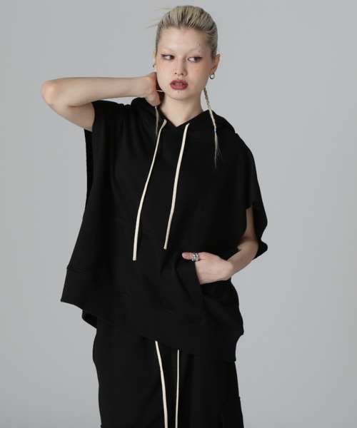 DANKE SCHON（ダンケシェーン）の「DankeSchon/ダンケシェーン/CHEMICAL SWEAT NOSLEEVE HOODIE（パーカー・レディース・グレー/ブラック・M/L）」の17枚目の写真