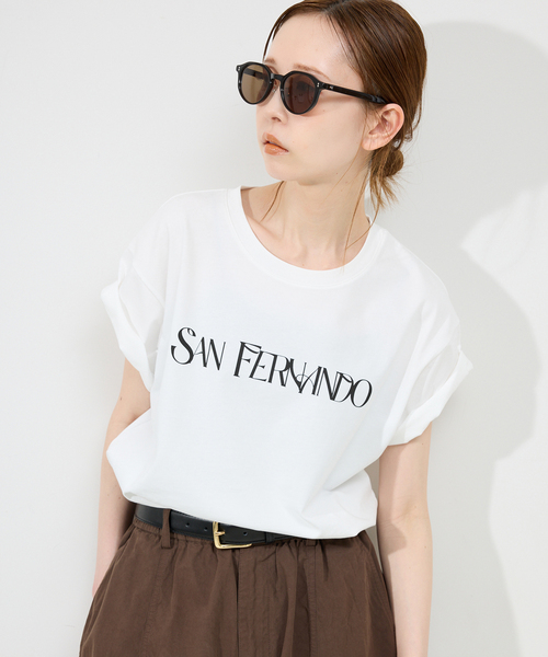 SLOBE IENA（スローブイエナ）の「SAN FERNANDOロゴTEE（Tシャツ/カットソー・レディース・ネイビー/ライトグレー/ホワイト・FREE）」の8枚目の写真