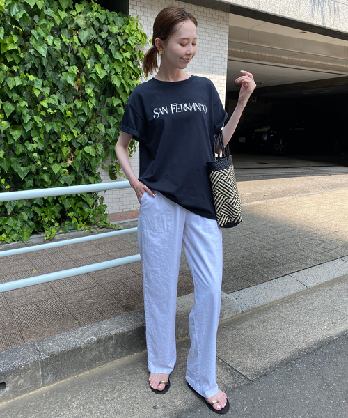 SLOBE IENA（スローブイエナ）の「SAN FERNANDOロゴTEE（Tシャツ/カットソー・レディース・ネイビー/ライトグレー/ホワイト・FREE）」の17枚目の写真