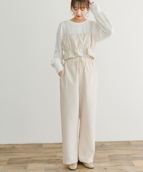 ITEMS URBANRESEARCH（アイテムズ アーバンリサーチ）の「ストライプシャーリングビスチェ（その他トップス・レディース・ライトベージュ/ブラウン・FREE）」の6枚目の写真