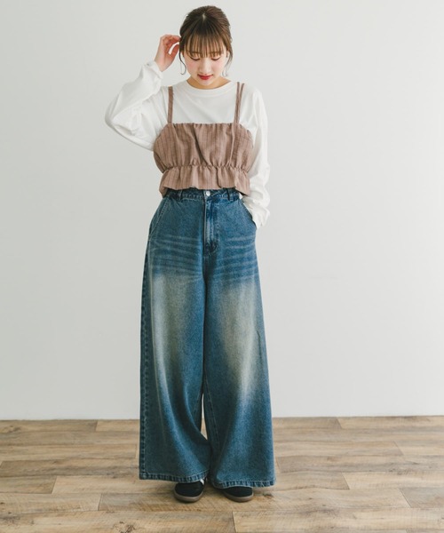 ITEMS URBANRESEARCH（アイテムズ アーバンリサーチ）の「ストライプシャーリングビスチェ（その他トップス・レディース・ライトベージュ/ブラウン・FREE）」の11枚目の写真