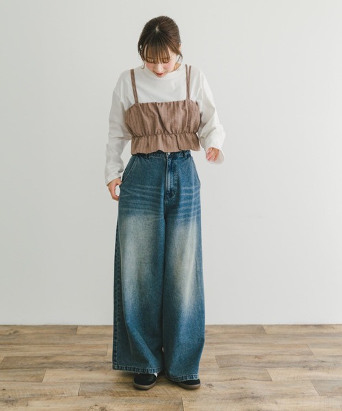 ITEMS URBANRESEARCH（アイテムズ アーバンリサーチ）の「ストライプシャーリングビスチェ（その他トップス・レディース・ライトベージュ/ブラウン・FREE）」の12枚目の写真