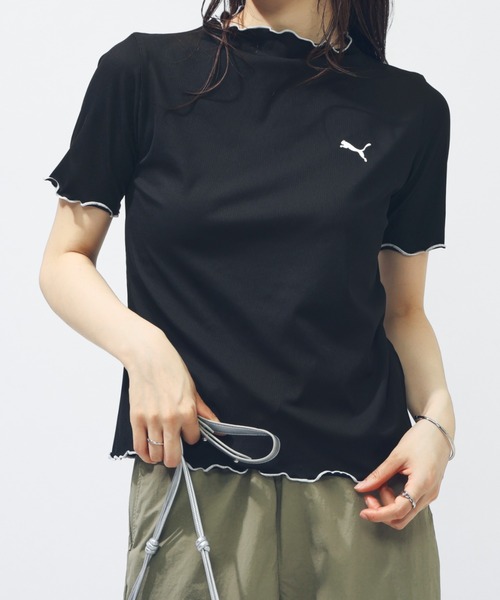 PUMA(プーマ)の「プーマ PUMA SUMMER SS リブ Tシャツ(Tシャツ/カットソー・レディース・ブルー/ブラック/ピンク・S/M/L)」の1枚目の写真