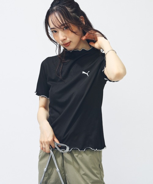 PUMA(プーマ)の「プーマ PUMA SUMMER SS リブ Tシャツ(Tシャツ/カットソー・レディース・ブルー/ブラック/ピンク・S/M/L)」の4枚目の写真