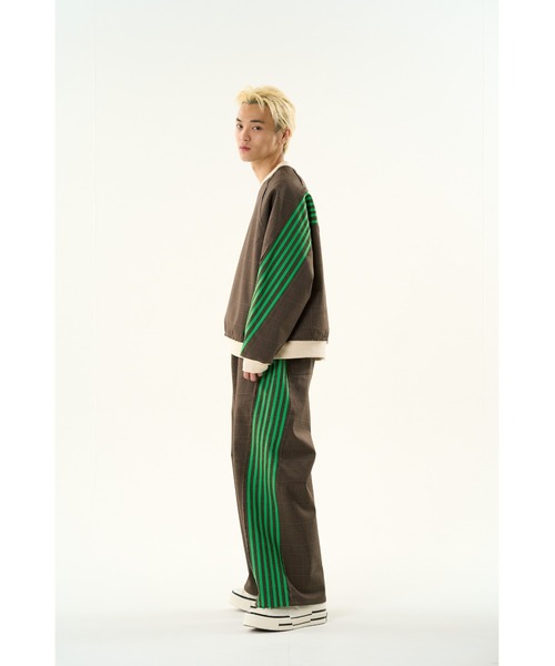 DISCOVERED（ディスカバード）の「CHECK BONDING LINE TRACK PANTS（スラックス・メンズ・ネイビー/ベージュ・LARGE/SMALL）」の8枚目の写真