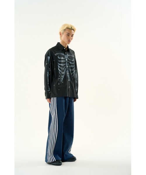 DISCOVERED（ディスカバード）の「CHECK BONDING LINE TRACK PANTS（スラックス・メンズ・ネイビー/ベージュ・LARGE/SMALL）」の4枚目の写真