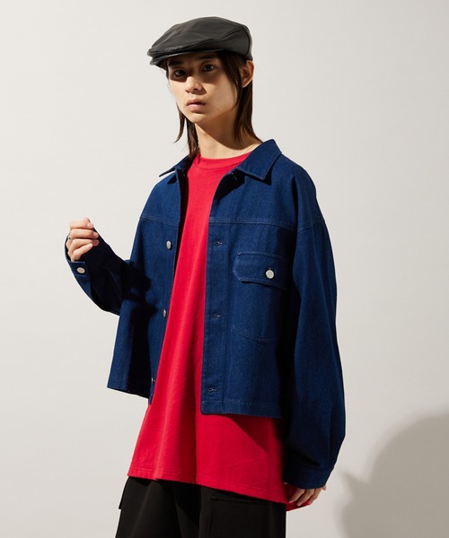 JOURNAL STANDARD（ジャーナルスタンダード）の「マルチサイズ_【ZOZO限定】DENIM WIDE SHORT JKT（デニムジャケット・メンズ・ネイビー/ダークインディゴブルー/ベージュ/パープル/ブラウン/ブラック/カーキ・マルチサイズ）」の5枚目の写真