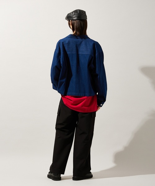 JOURNAL STANDARD（ジャーナルスタンダード）の「マルチサイズ_【ZOZO限定】DENIM WIDE SHORT JKT（デニムジャケット・メンズ・ネイビー/ダークインディゴブルー/ベージュ/パープル/ブラウン/ブラック/カーキ・マルチサイズ）」の12枚目の写真