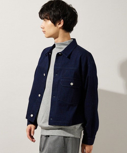 JOURNAL STANDARD（ジャーナルスタンダード）の「マルチサイズ_【ZOZO限定】DENIM WIDE SHORT JKT（デニムジャケット・メンズ・ネイビー/ダークインディゴブルー/ベージュ/パープル/ブラウン/ブラック/カーキ・マルチサイズ）」の10枚目の写真